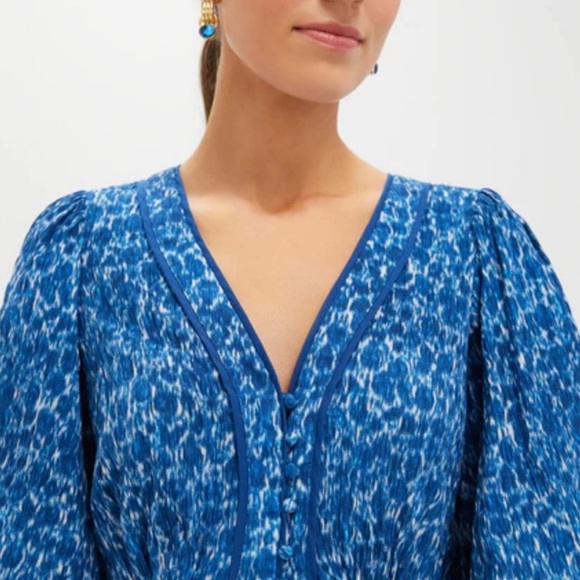 NWT Tuckernuck Blue Patterned Midi Dress Size S (US 4) - Picture 8 of 9